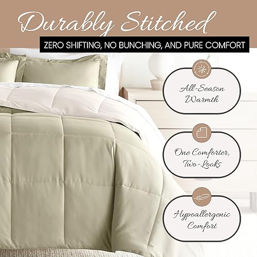 Miniatura 3 de Linen Market - Juego de edredón reversible prémium con relleno alternativo