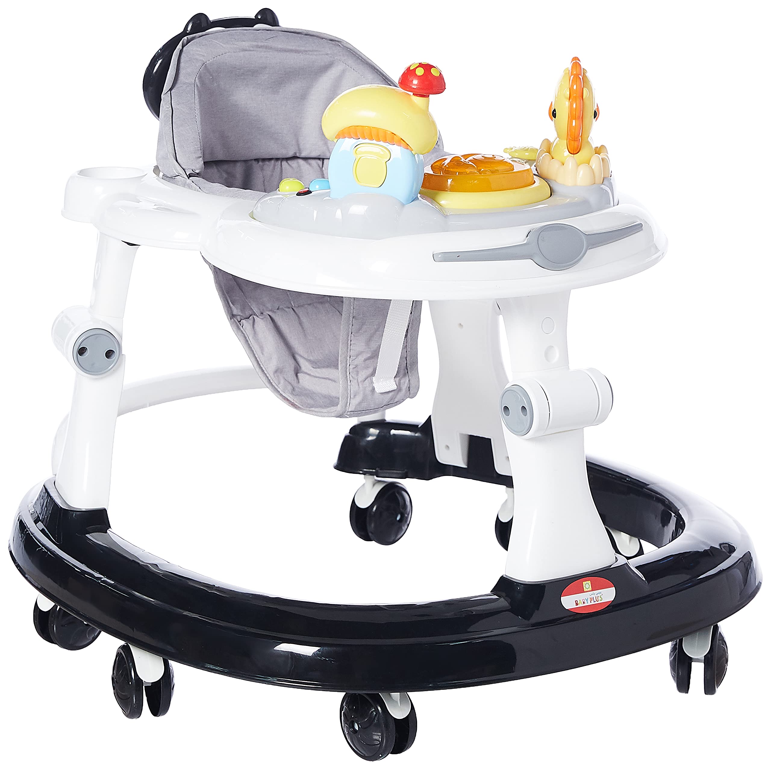 Baby Plus Walker With Attractive Toy/Toy Activity Walker/Foldable Handle Walker/Comfortable And Safe Round Corner Walker/Unisex/3 To 24 Months/Grey