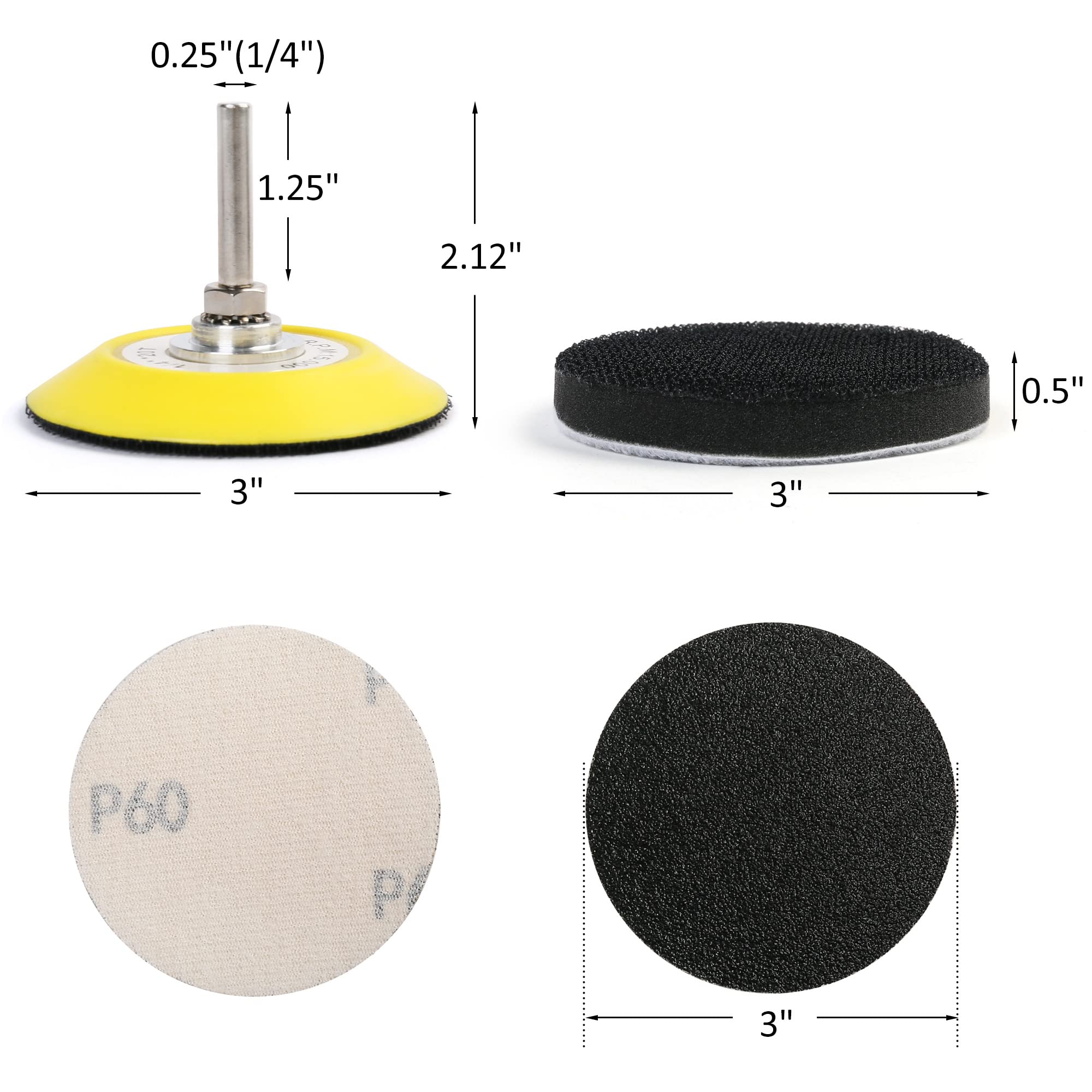 LotFancy Sanding Discs - 60 Pcs Grit Set -7
