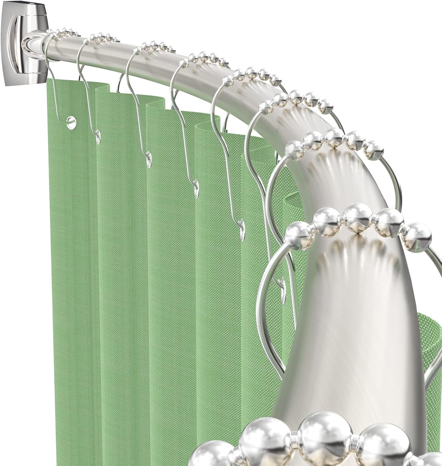 PrettyHome Adjustable Curved Shower Curtain Rod Rustproof Expandable 38