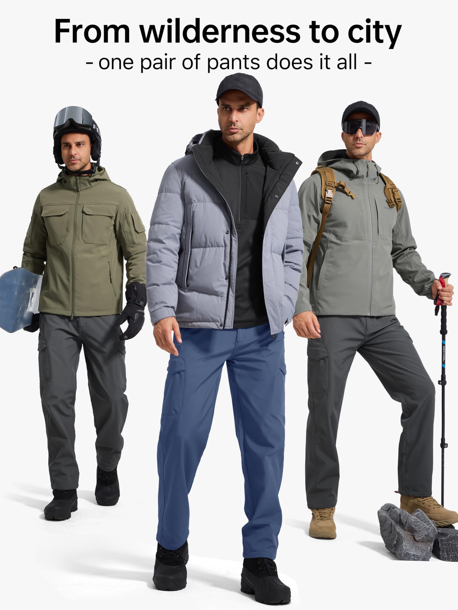 FREE SOLDIER Pantalones de esquí Impermeables para Hombre, de Invierno, para Caza, Exteriores, Resistentes al Viento, térmicos, para Invierno, para Escalada y Senderismo