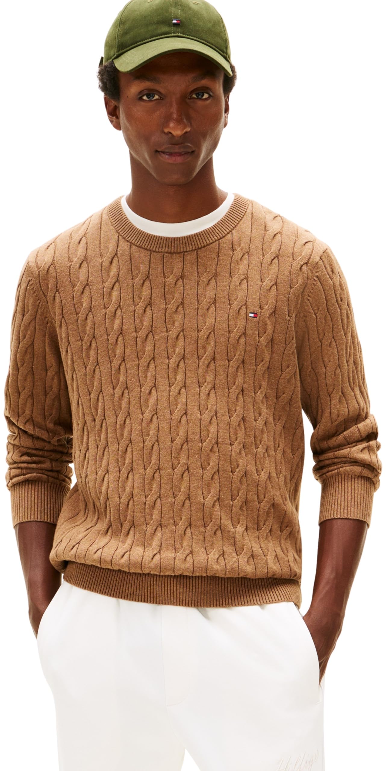 Tommy Hilfiger Herren Classic Cotton Cable Crew Neck Mw0mw33132 Pullover (1er Pack)