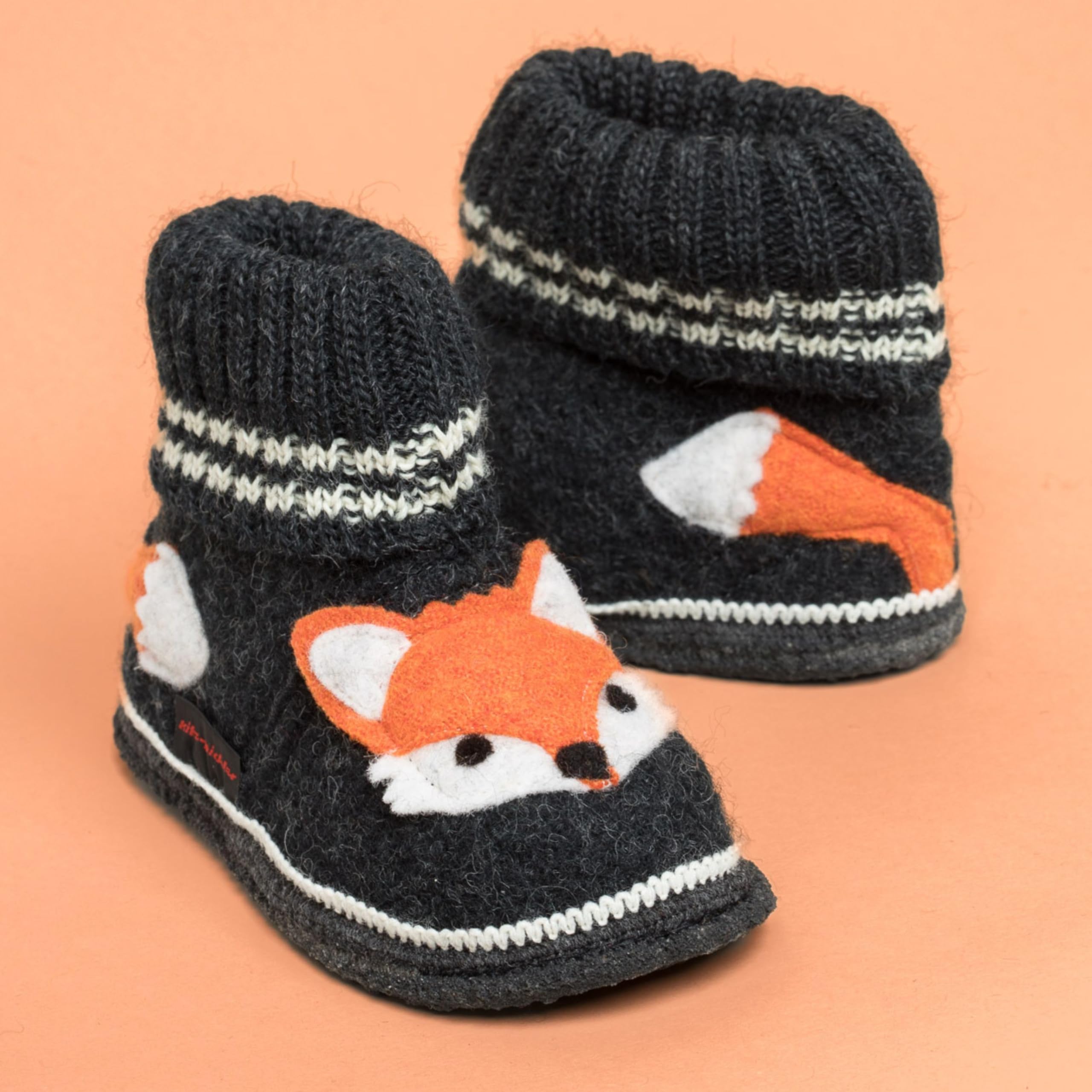 Schwaz Zorro - Zapatillas de casa para niños y niñas - Cómodas zapatillas infantiles con cintura elástica y suela de látex de fieltro flexible