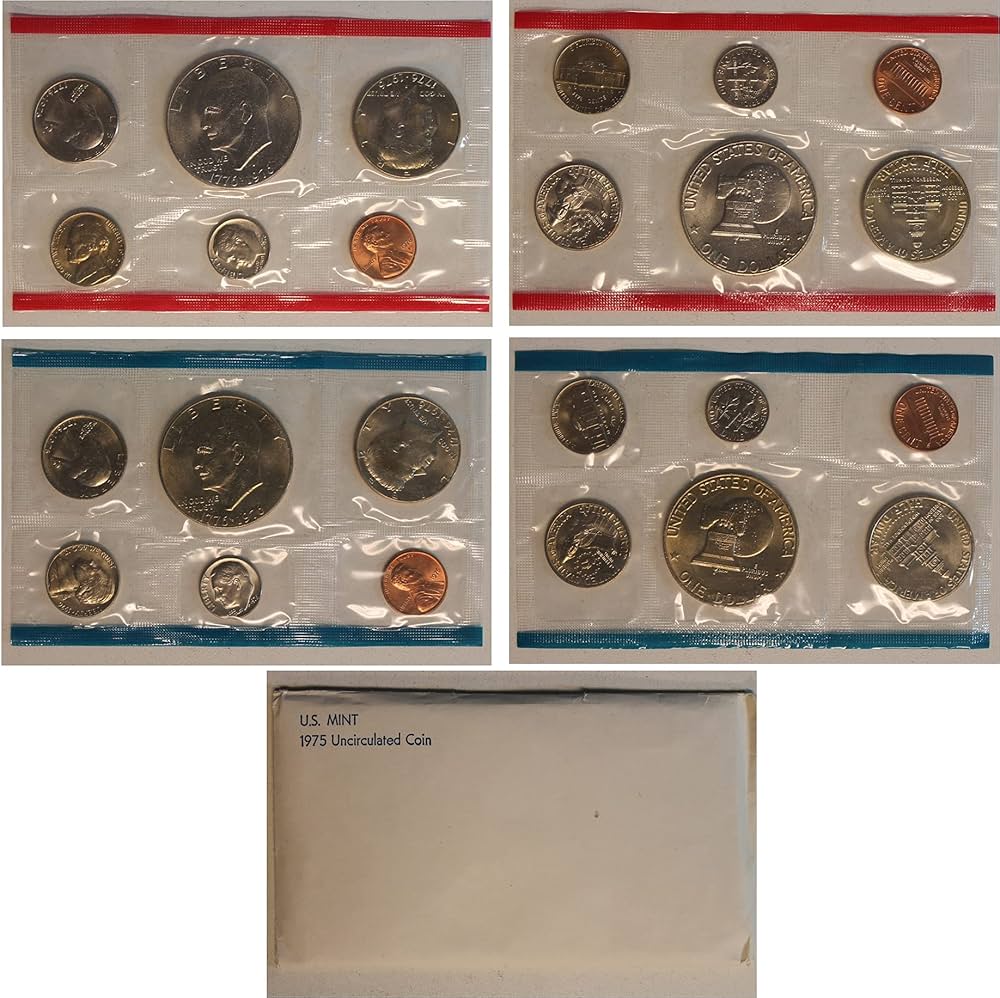 アメリカ合衆国 旧貨幣 コレクション 1975 United States Mint Uncirculated Coin Set in Original