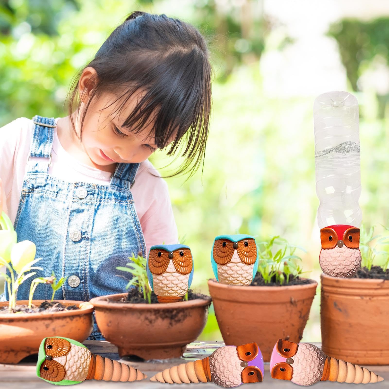 Pflanzenwässerungspikes, Wasserspikes für Outdoor -Pflanzen Eulen | Automatische Pflanzenwasserer für Innen- und Außenblumen im Urlaubs selbstbewusstseinsgeräte
