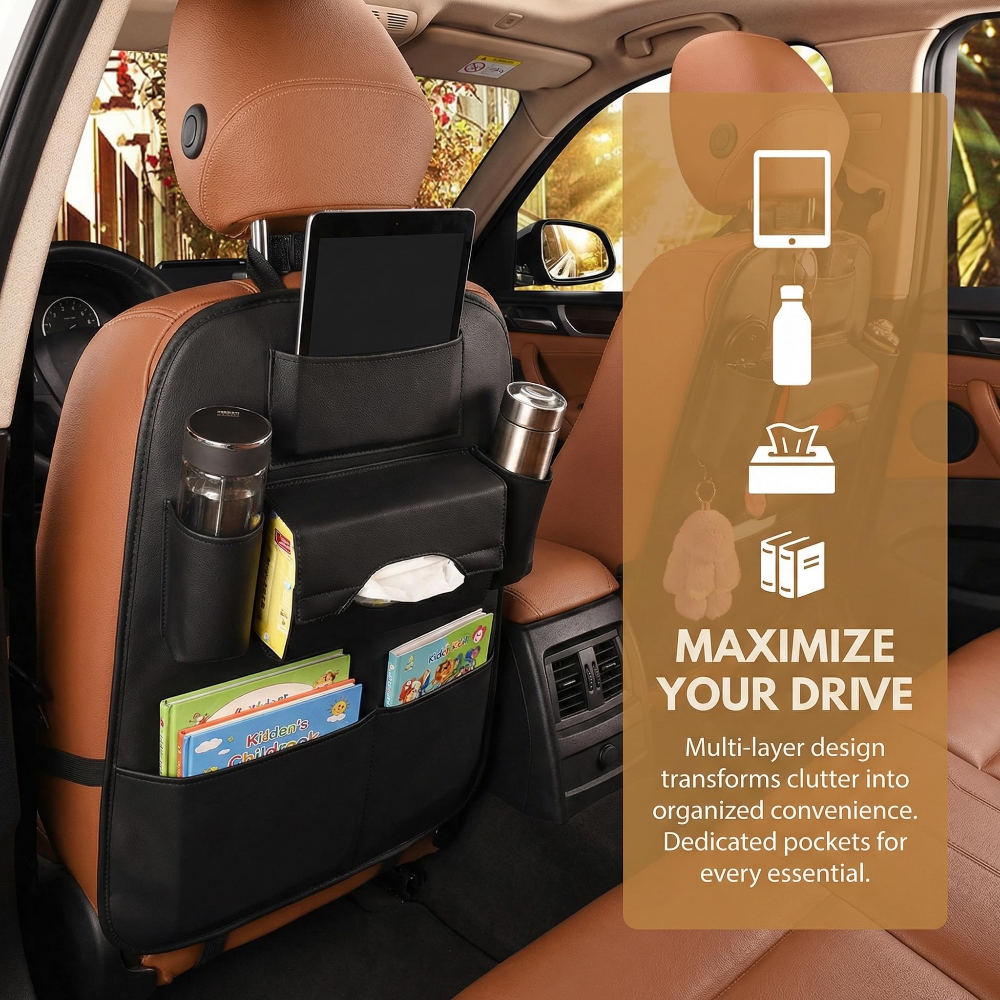 2Pack Car Seat Back Organizer PU Leather Car Seat Protector Travel Accessories Car Organizer Seat Protector Kick Mats Back Seat Protector And Cup Holder Travel Accessories 2026 - GBP £25 13 thumbnail image