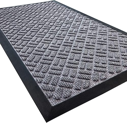 NIUKEALO Tapete para puerta delantera para interiores y exteriores, 17 x 29 pulgadas, antideslizante, tapete de bienvenida duradero con respaldo de