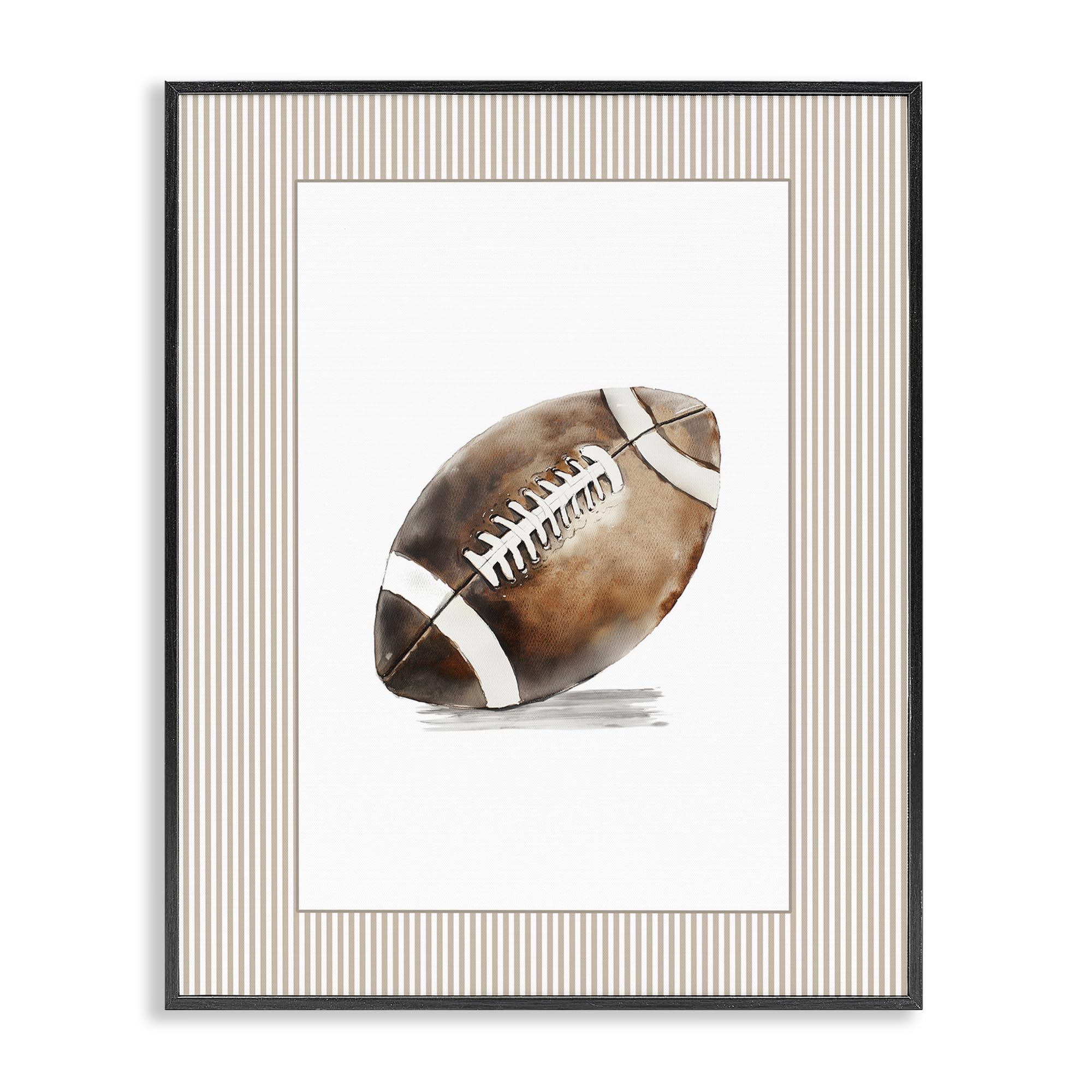 Stupell Industries Midnight Black (Textured) 'Vintage Sports Football'| Framed Giclee Art