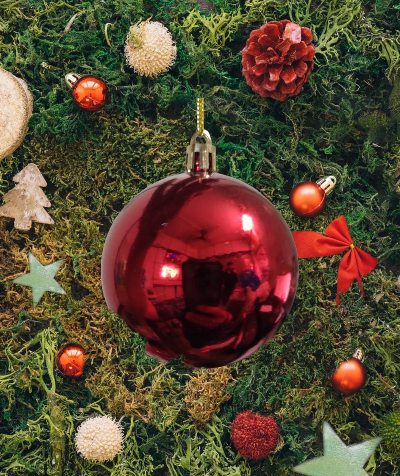 Prisma Collections 6 Pieces Extra Large 80 mm Colour Christmas Baubles - Christmas Tree Decorations Christmas Ornament Balls Shatterproof Xmas Balls for Christmas Tree and Holiday Decor (RED)