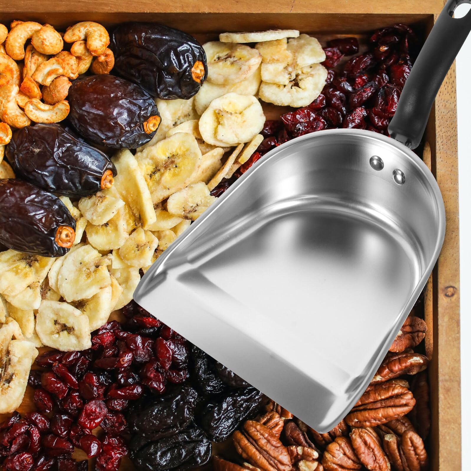 VICASKY Robuste Kehrschaufel aus Edelstahl und Bakelit, Tragbar Silber