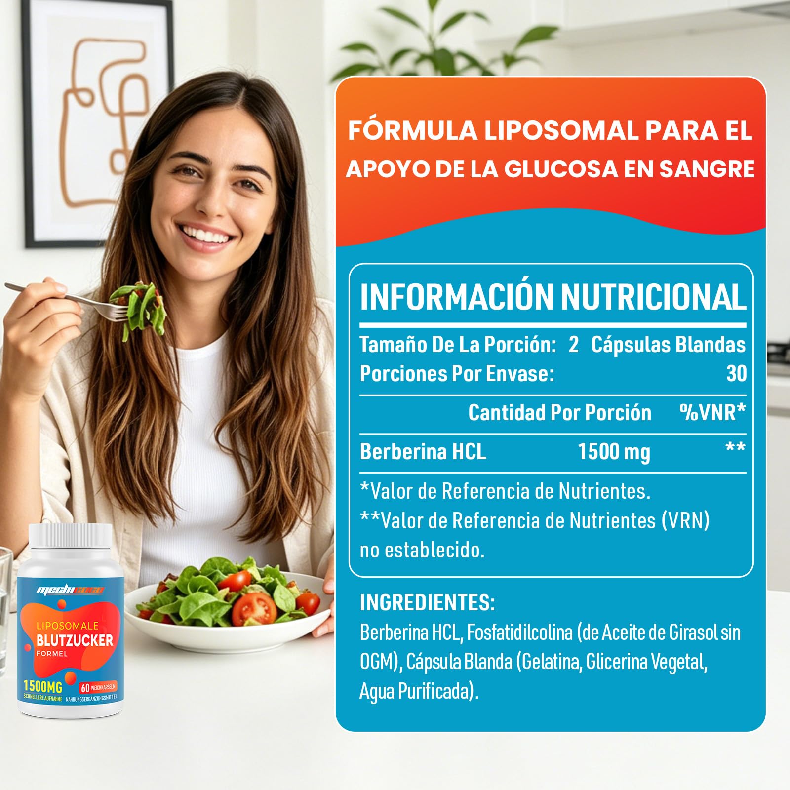 Suplemento de Berberina Liposomal 1500 mg （Pack de 2）