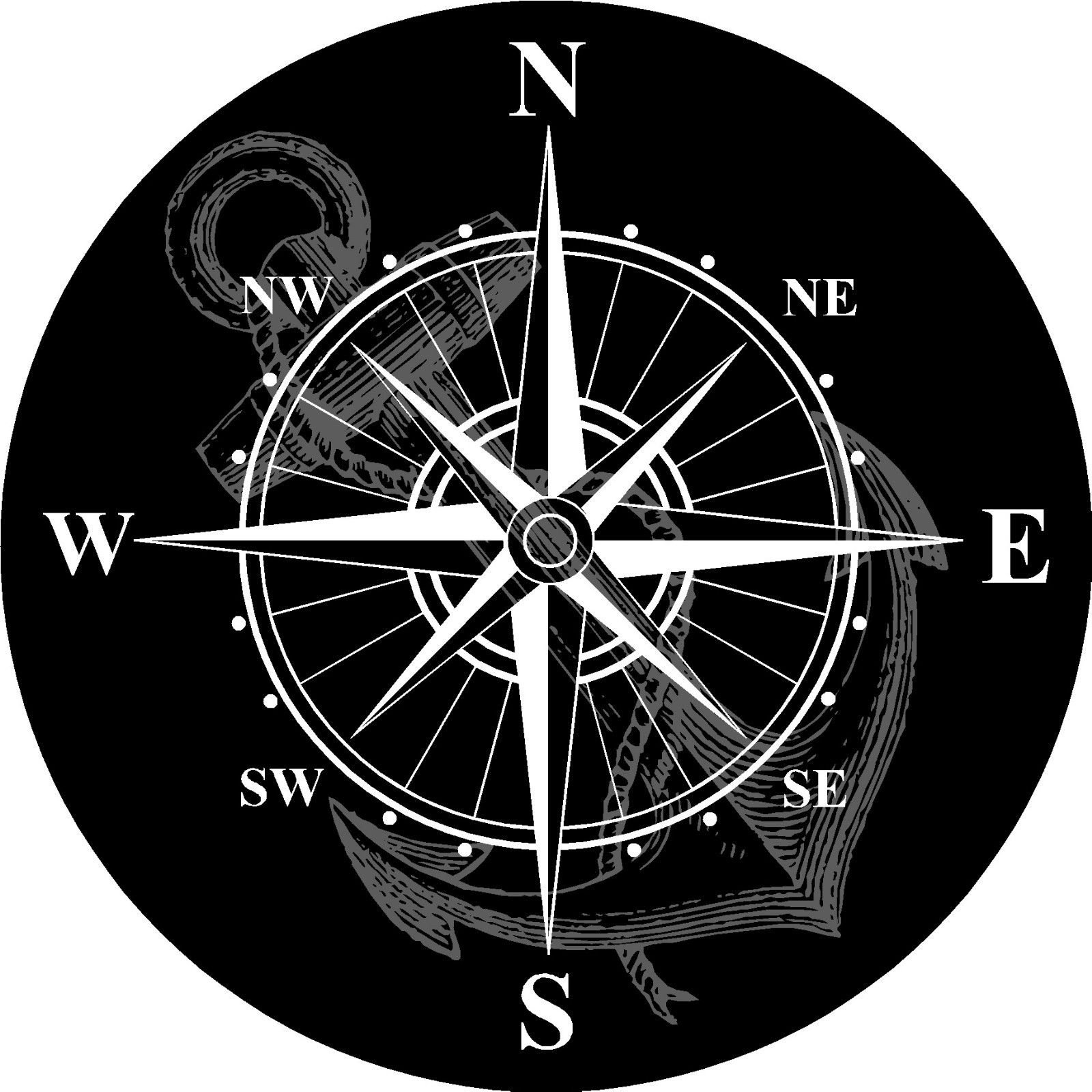 Lightningsigns Nautical Rose Compass Waterproof Vinyl Boat Car Van Wall Sticker Decal Lsc2 (Large 500Mm)