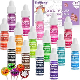 Gel Food Coloring - 15 Colors Flavorless Gel Based Food Color Dye, Vibra...