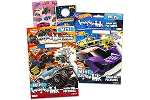Monster Jam and Hot Wheels Magic Ink Coloring Book Set for Kids...