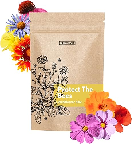 Mezcla de polinizador de flores silvestres de abejas de miel, flores silvestres perennes y anuales para primavera y otoño, plantar al aire libre