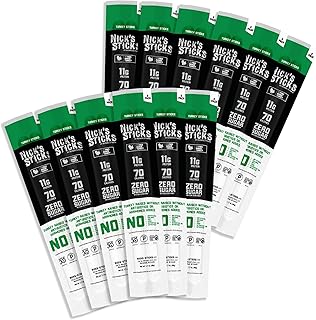 Sponsored Ad - Nick's Sticks Clean & Balanced Free Range Turkey Snack Sticks | Made in the USA | Gluten Free | Paleo, Keto, Whole30 Approved | No Soy, Antibiotics or Hormones (12 – 1.7oz. Packs of 2 Sticks)