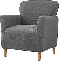 Vista 16 de LiveGo Funda elástica para sillón moderno de mediados de siglo, 1 pieza, fundas sólidas para silla de acento con brazos, fundas suaves para silla