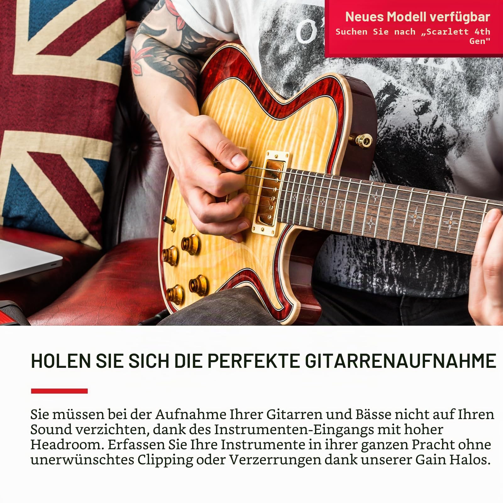 Focusrite Scarlett Solo 3. Gen USB-Audio-Interface-Bundle für Gitarristen, Sänger oder Produzenten. Klang in Studioqualität und sämtliche Software, die du für Aufnahmen und Kompositionen benötigst