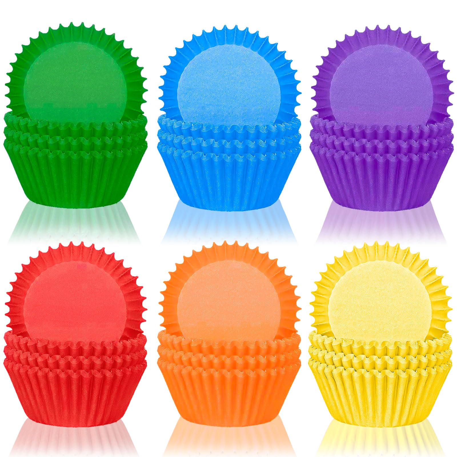 Amazon.com: Whaline 600Pcs Colorful Cupcake Liners Bright Rainbow Paper ...