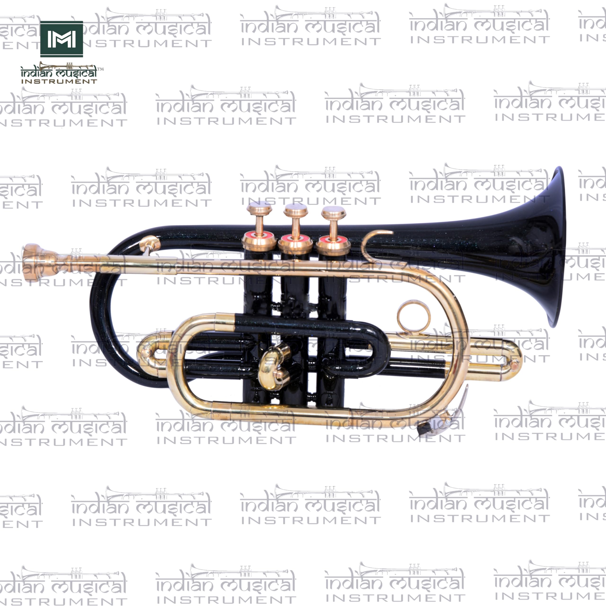 Cornet 3 Ventil, BB Pitch, Premium Qualität inkl. Mundstück und Tragetasche (SCHWARZ GOLD)