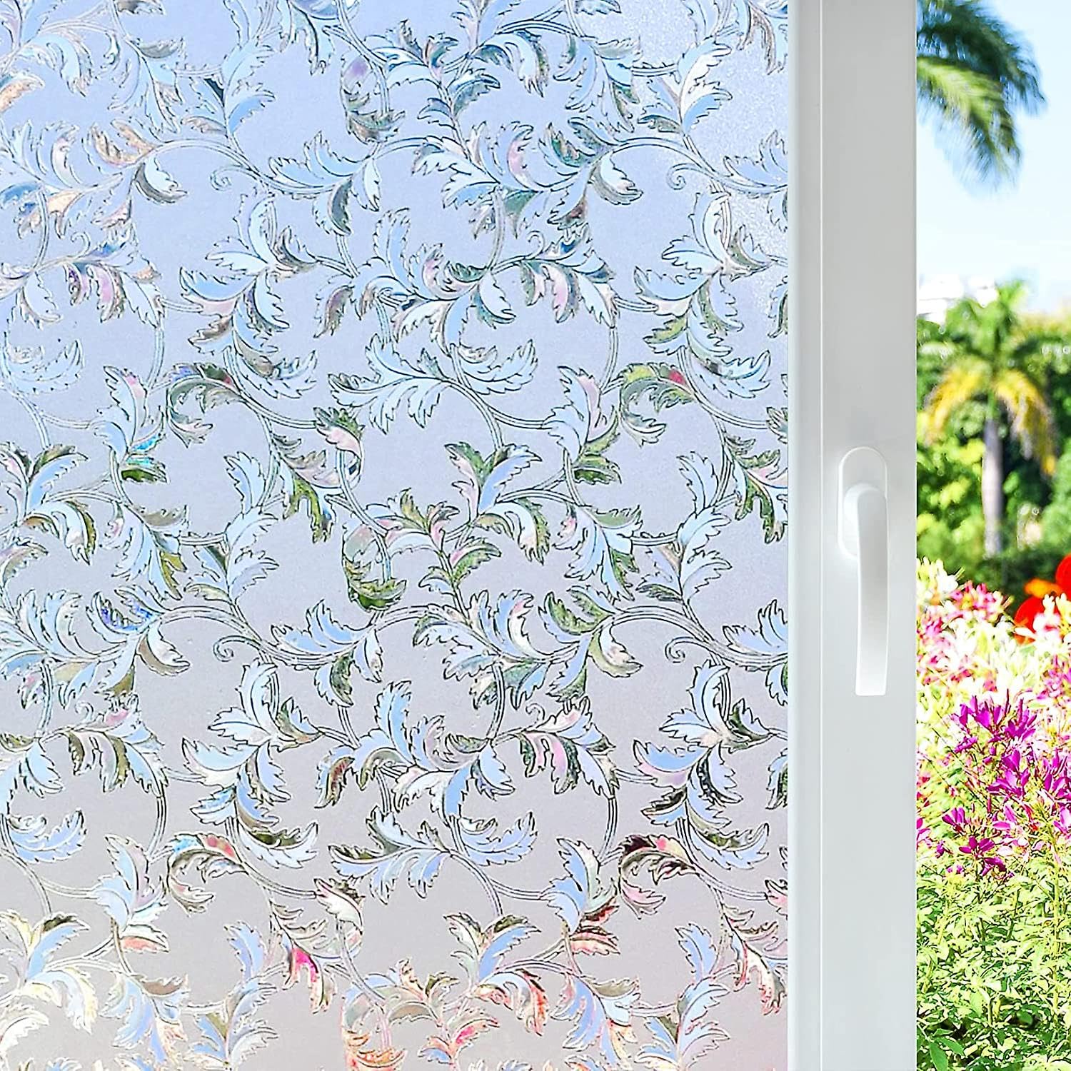 LIVECOOL™ Stained Glass Window Film Privacy Decorative Frosted Window Film Self-Adhesive Frosting Clings, Window Decoration for Glass Home (24 X 110 Inch, Ivy Flower) (B0CVRSLWNV) Amazon Price History, Amazon Price Tracker