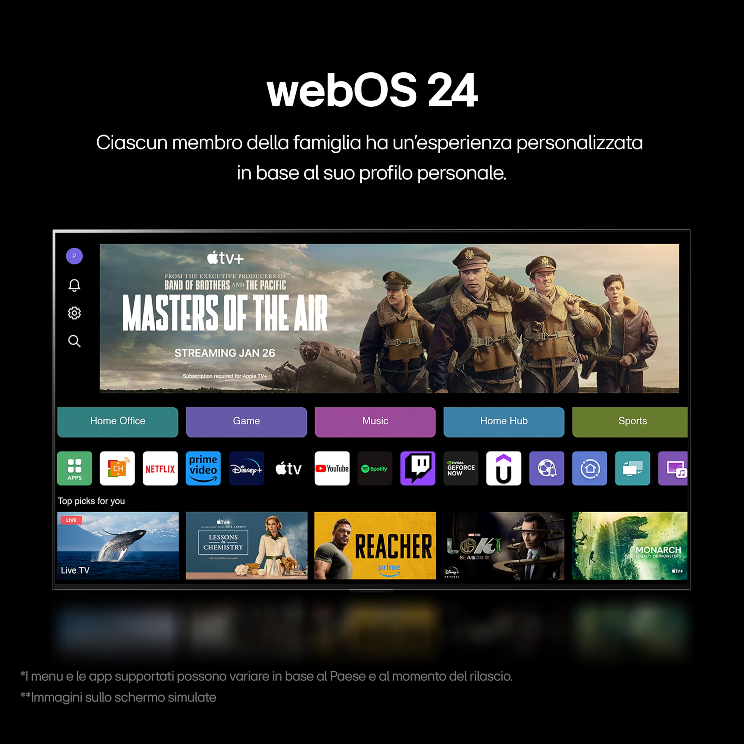 LG UHD 65'', Serie UT8000 2024, 65UT80006LA, Smart TV 4K, Ultra HD, Processore α5 Gen7, 20W, 3 HDMI, HDR10 Pro, Filmmaker Mode, Game Optimizer, Alexa, Wi-Fi, webOS 24, Telecomando Puntatore