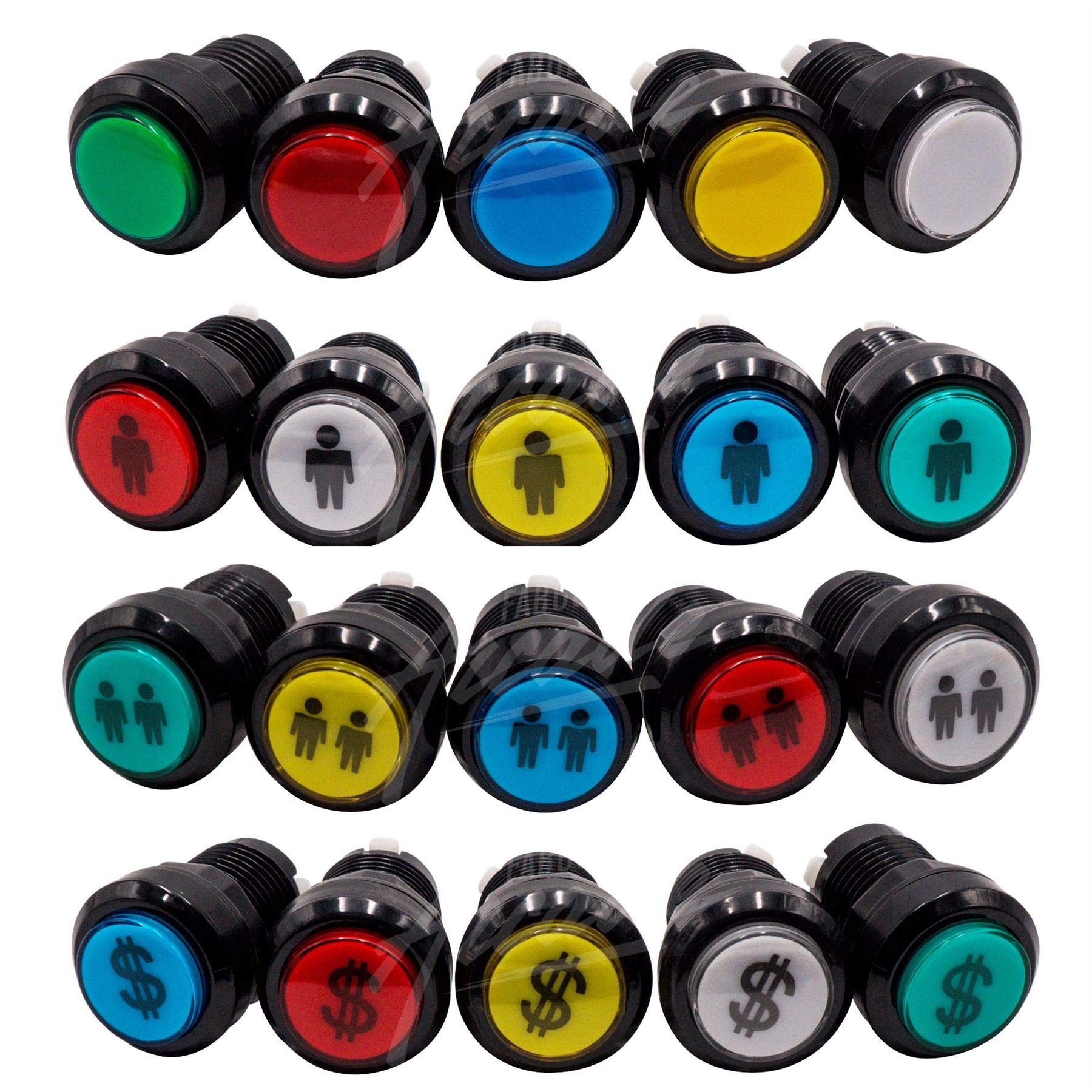Kit Joystick e Pulsanti Arcade 2 Giocatori Luminosi Pulsanti Neri 2 Joystick PCB Rod Nero Carta XinMoTek Videogiochi Retro Gaming