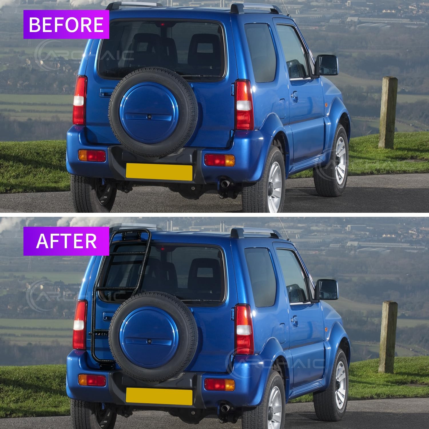 Archaic Échelle de hayon pour Suzuki Jimny JB23 JB33 JB43 1998-2017,Échelle de Queue échelle de Cross-Country pour Jimny