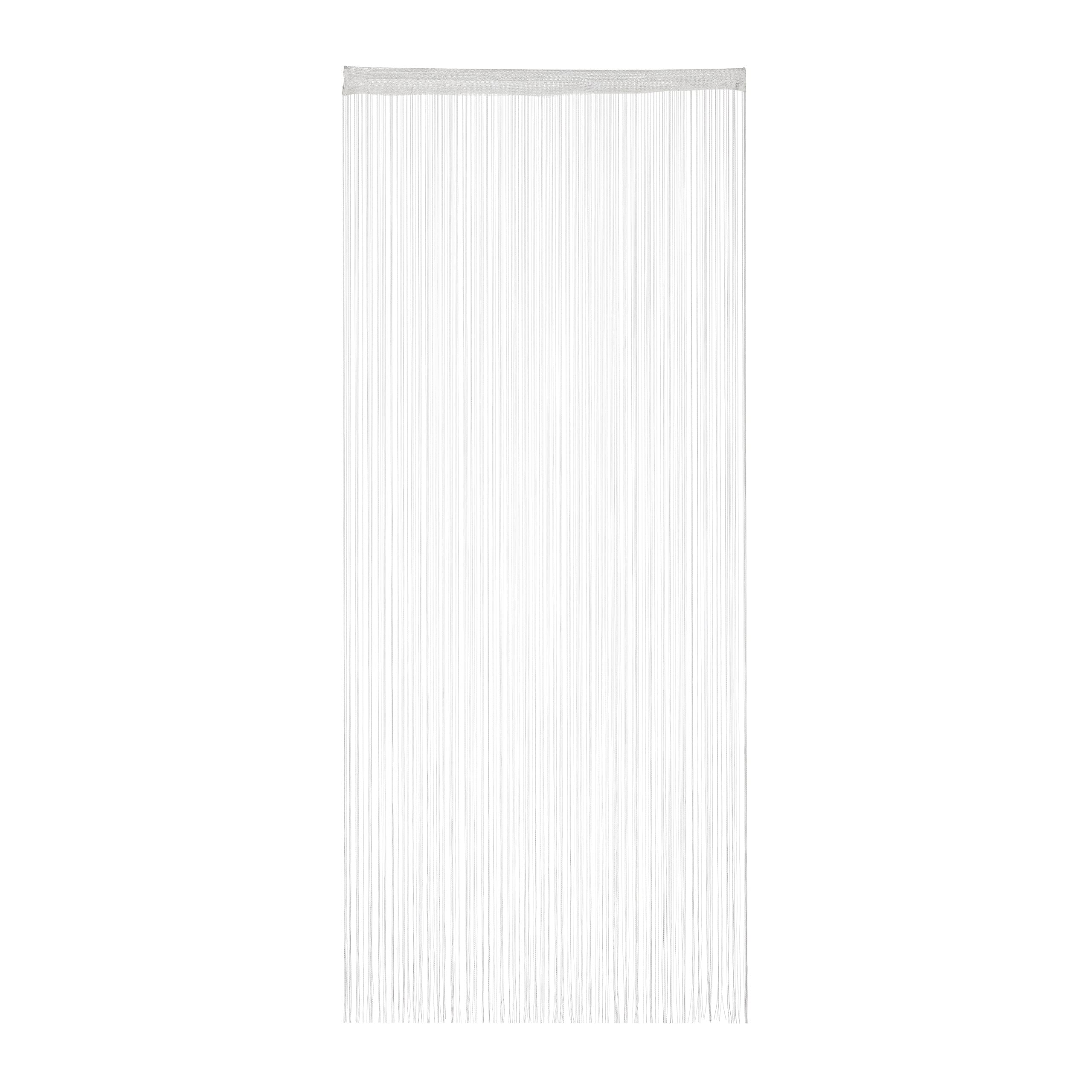 Relaxdays Cortina de Hilos, para Cortar, con Pasador, para Puertas y Ventanas, 90x245 cm, Blanca