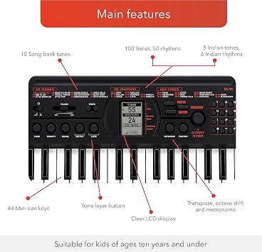 Casio SA-81 Mini klavye, 44 mini tuşlu, siyah