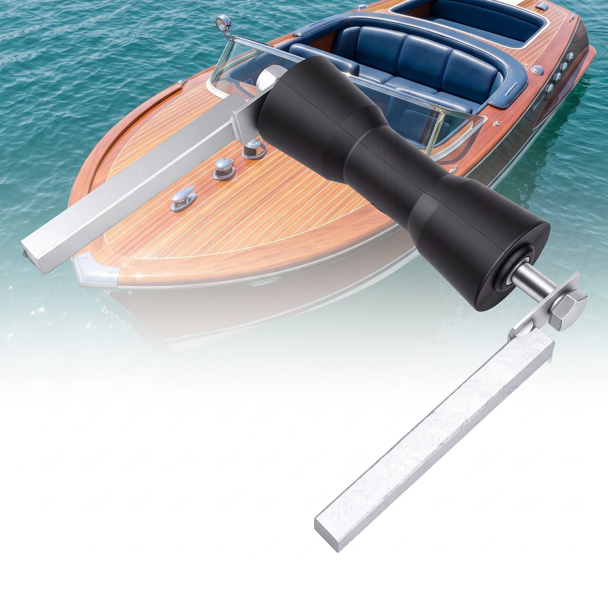 Rullo di Chiglia per Rimorchio Barca, Rullo Protettivo per Varo Imbarcazione 190 Mm, for Lancio e Protezione dell Imbarcazione | Supporto per rullo di prua in nylon e acciaio zincato per yacht e barche