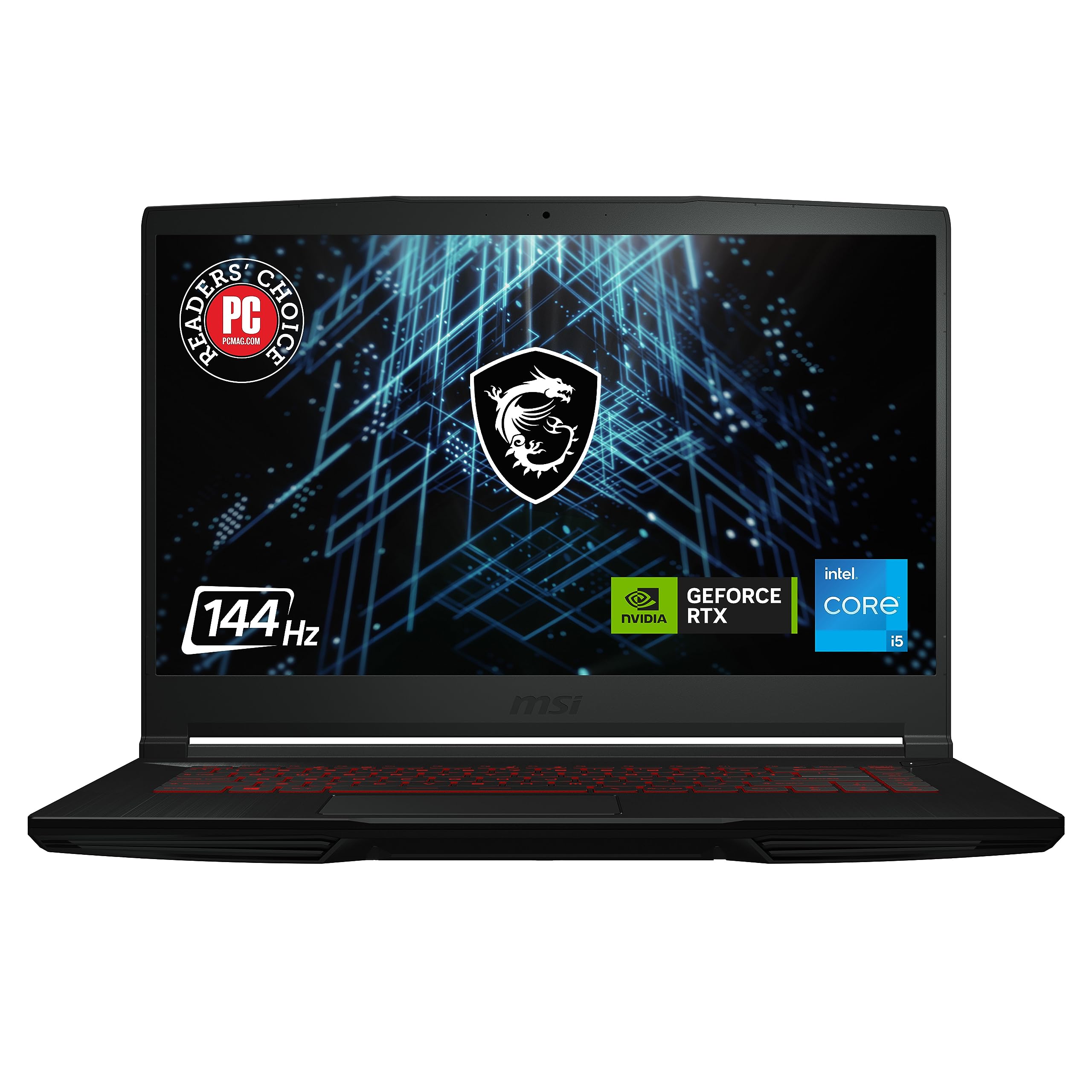 MSI GF63 Thin Gaming Laptop: 11th Gen Intel Core i5, GeForce RTX 2050, 15.6" FHD, 144Hz, 8GB DDR4, 512GB NVMe SSD, Cooler Boost 5, Win 11: Black 11UCX-1424US