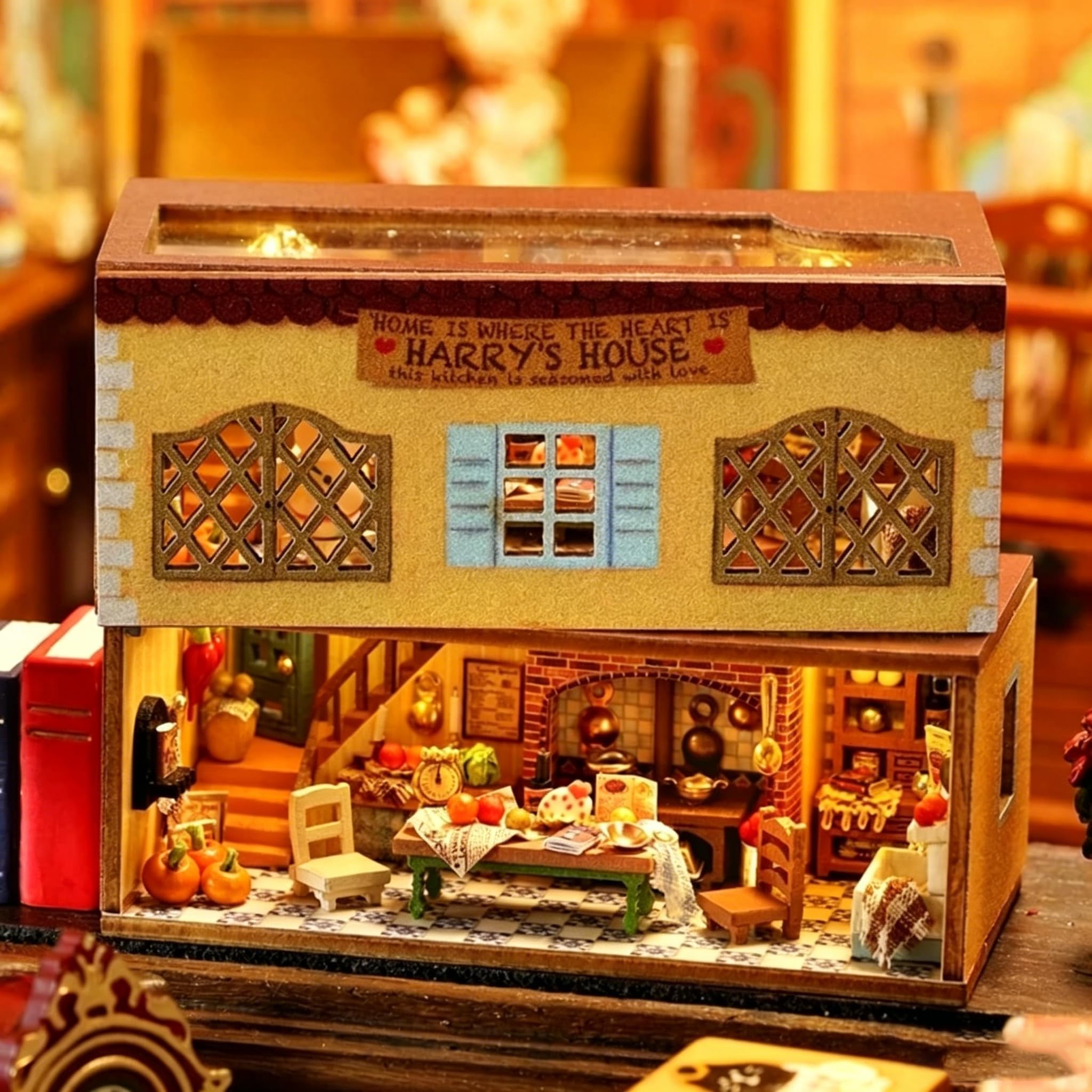 CUTEROOM DIY Miniaturhaus-Bausatz, Mini-Haus-Bausatz für Erwachsene zum Bauen, Puppenhaus-Bausatz aus Holz mit Möbeln, Weihnachts- und Geburtstagsgeschenke