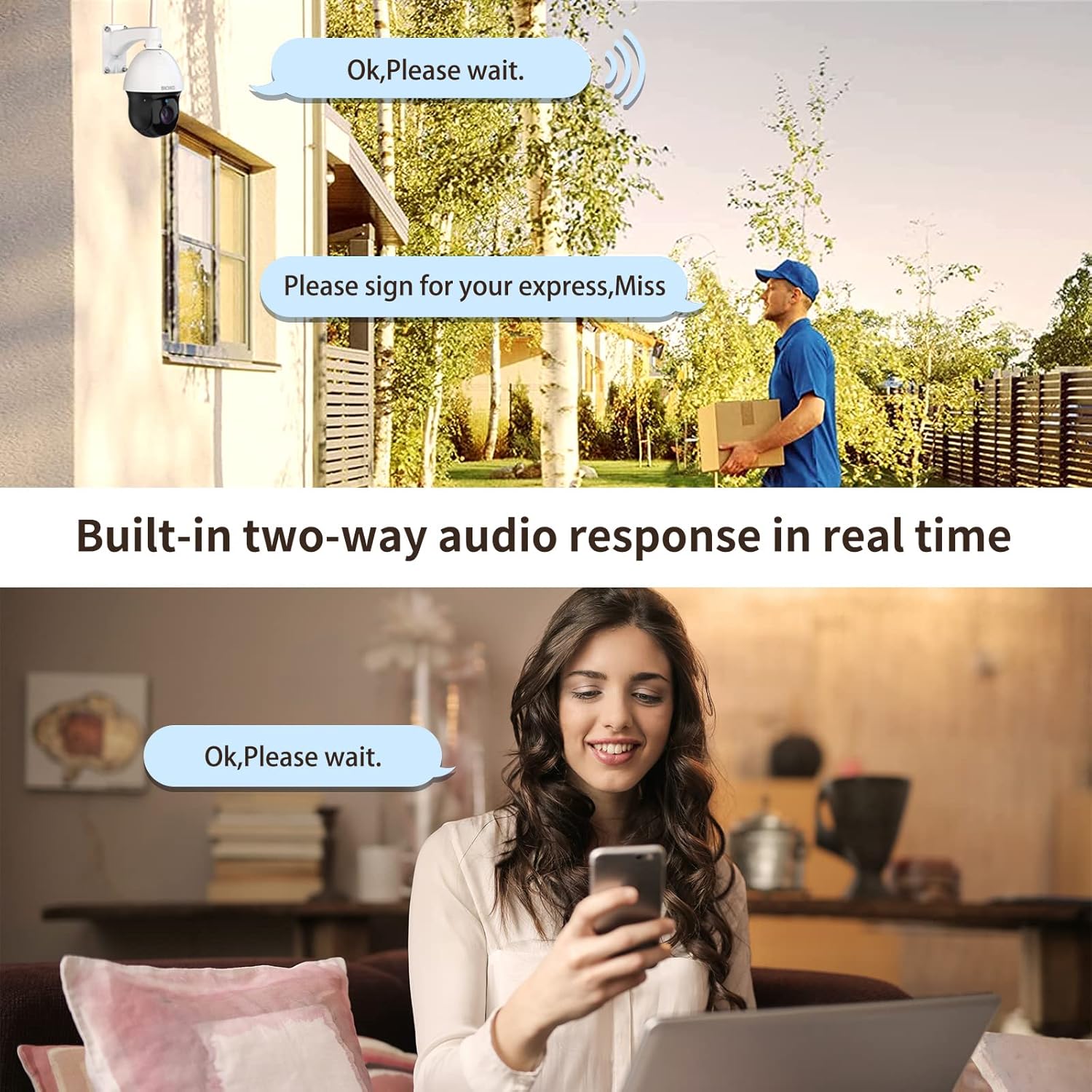 Buу 1 gеt 1 🔥 BIOXO 30X Zoom IP Auto Tracking Outdoor Pan Tilt Zoom WiFi Camera Include 64GB SD Card,1080P High Speed PTZ Dome Camera 328ft Night Vision Waterproof Two-Way Audio PTZ IP Camera