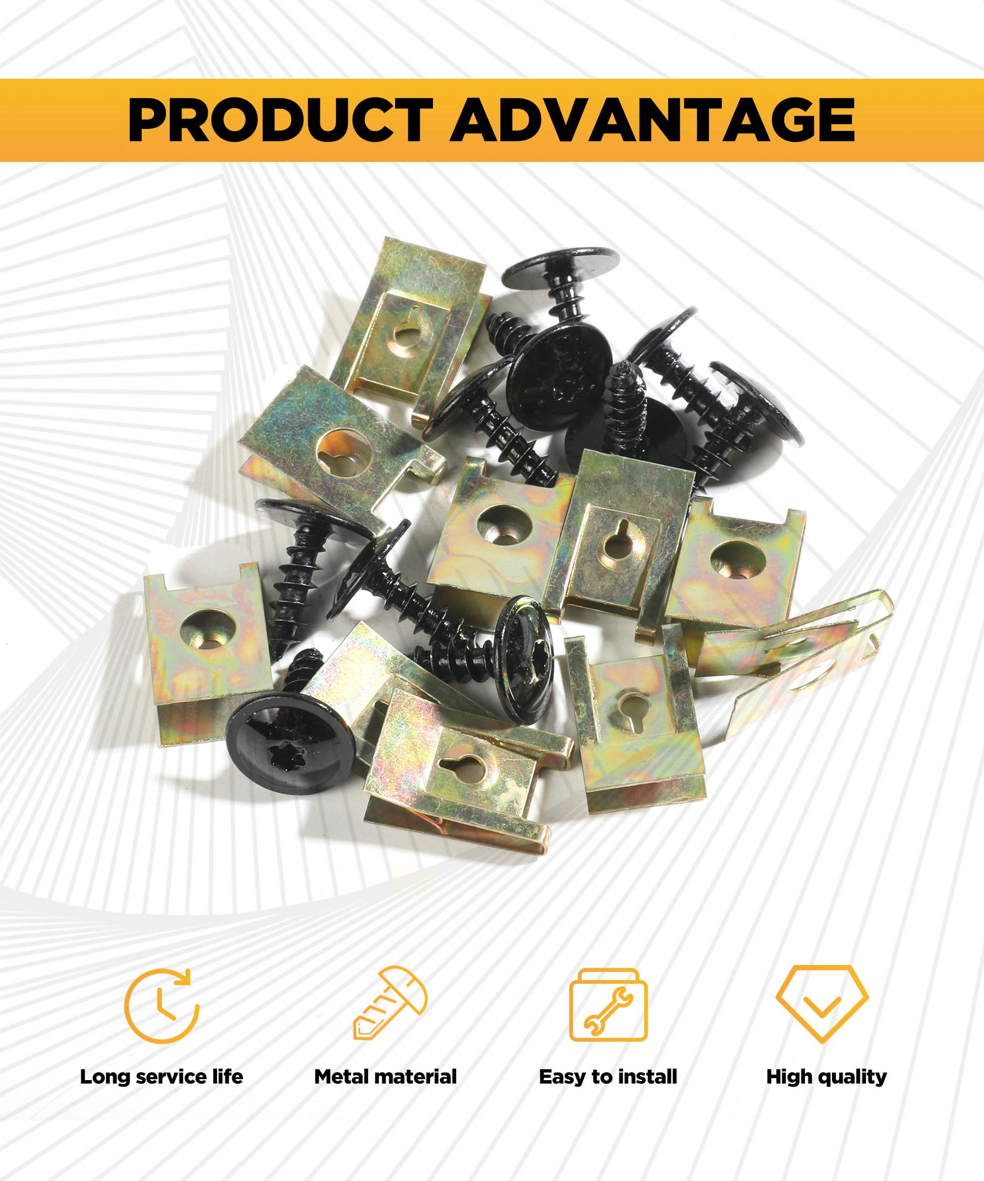 Kit 170 Pezzi Clip E Viti Auto | Clip A U E Viti Autofilettanti | Per Fissaggio Parafanghi E Pannelli - Foto 9