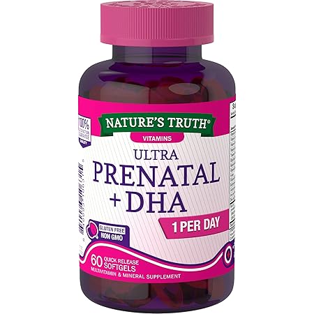 Amazon Com Nature S Truth Prenatal Vitamins With Dha And Folic Acid Softgels Non Gmo Gluten Free 60 Count Health Household