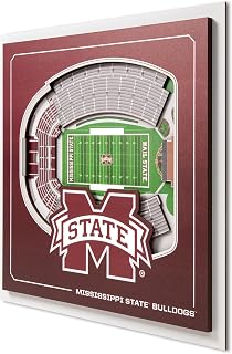 YouTheFan Officially-licensed NCAA Stadium Series 3D Wall Art - multi-layer team stadium replica, detailed sports fan gift, indoor decor