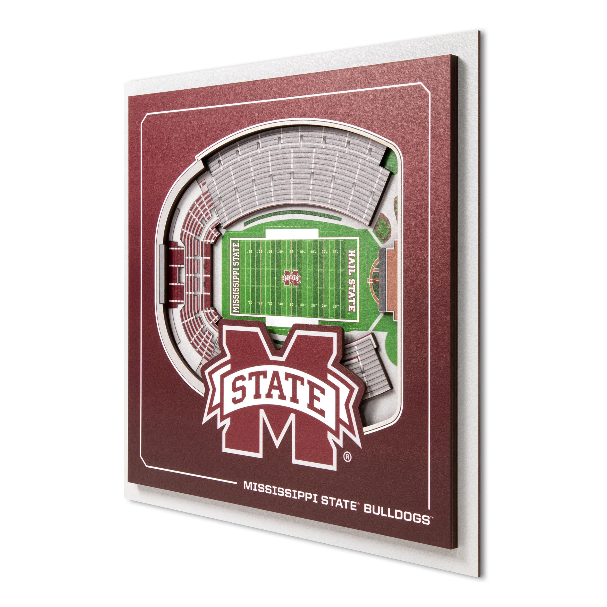 YouTheFan Officially-licensed NCAA Stadium Series 3D Wall Art - multi-layer team stadium replica, detailed sports fan gift, indoor decor