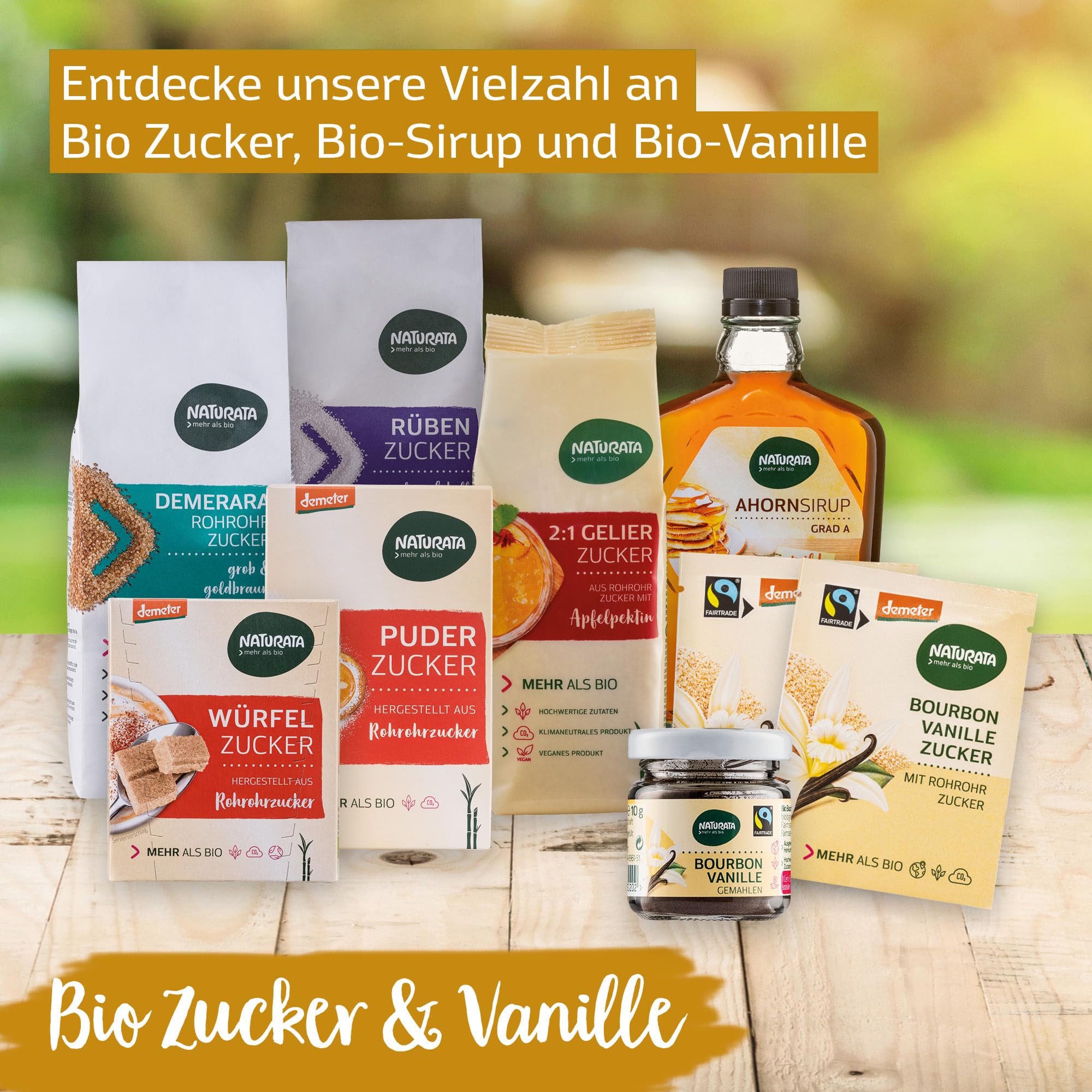 NATURATA Bio Bourbon Vanillezucker 240 g - 30 x 8 g Beutel - Feinster Demeter Rohrohrzucker Vegan - 8 % Echter Bourbon Vanille Aus Madagaskar - Natürliches Aroma Ohne Zusätze - Bio Backzutat