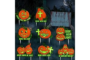 Harloon 8 Pcs Halloween Pumpkin Yard Signs