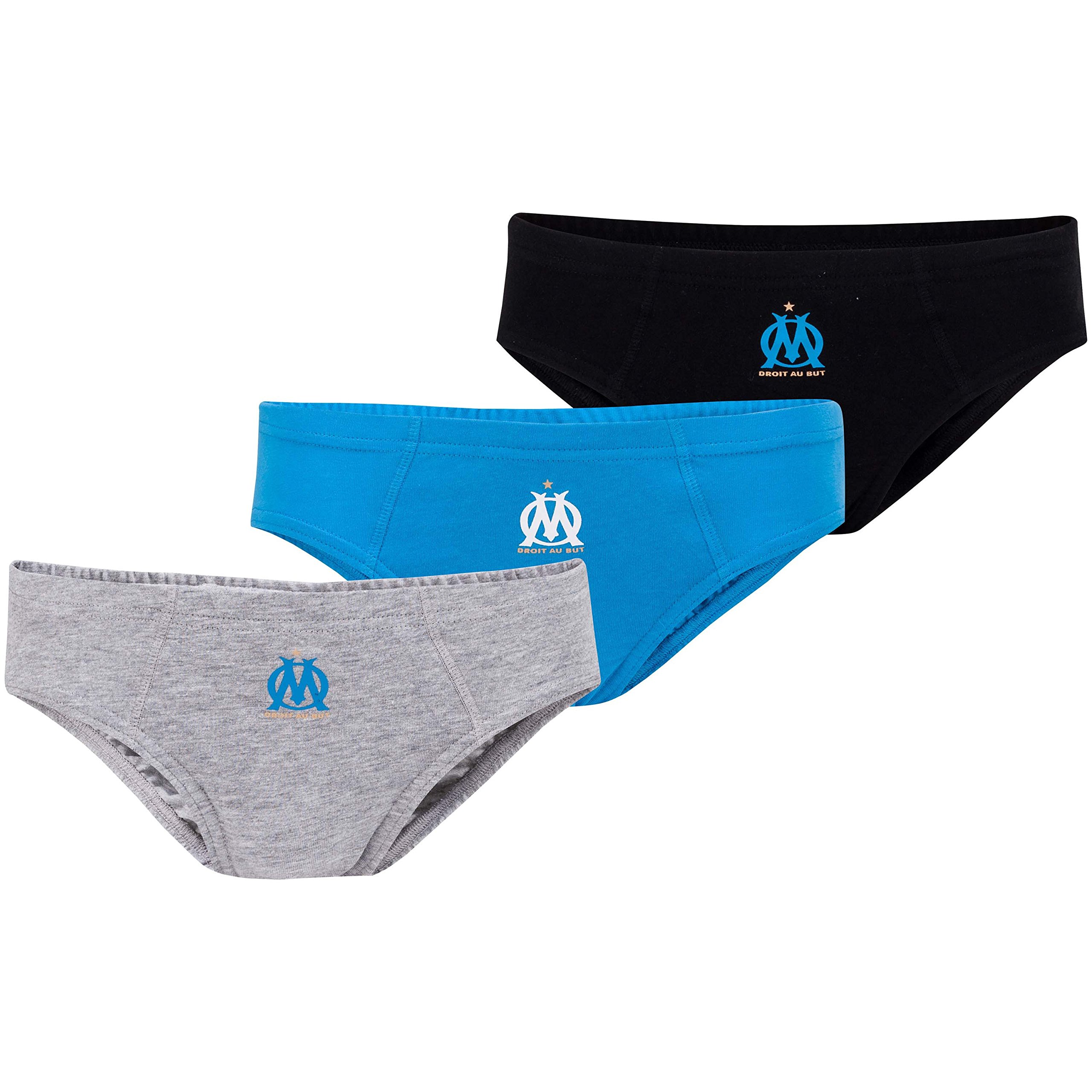 OLYMPIQUE DE MARSEILLE Lot de 3 Slips Om - Collection Officielle Taille Enfant garçon