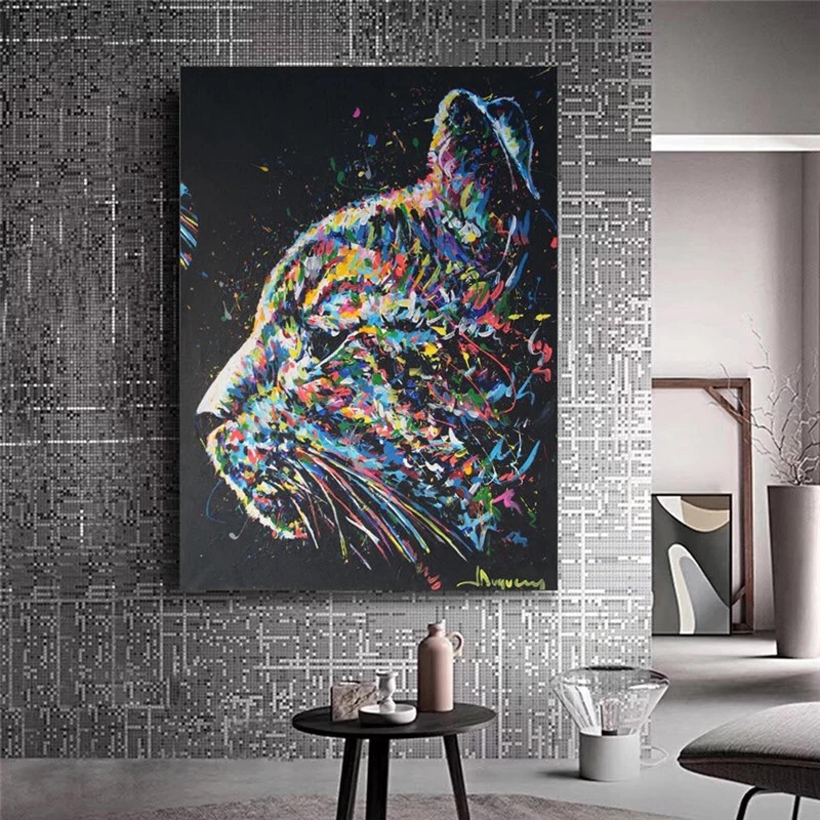 Stampa artistica da parete con gatti divertenti, poster su tela