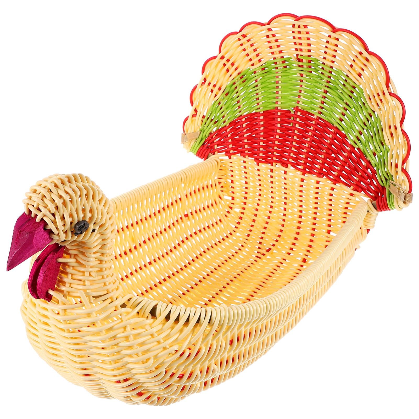 HOLIDYOYO Portable Fruit Baskets Tray Household Fruit Basket for Snacks Imitation Rattan Storage Basket