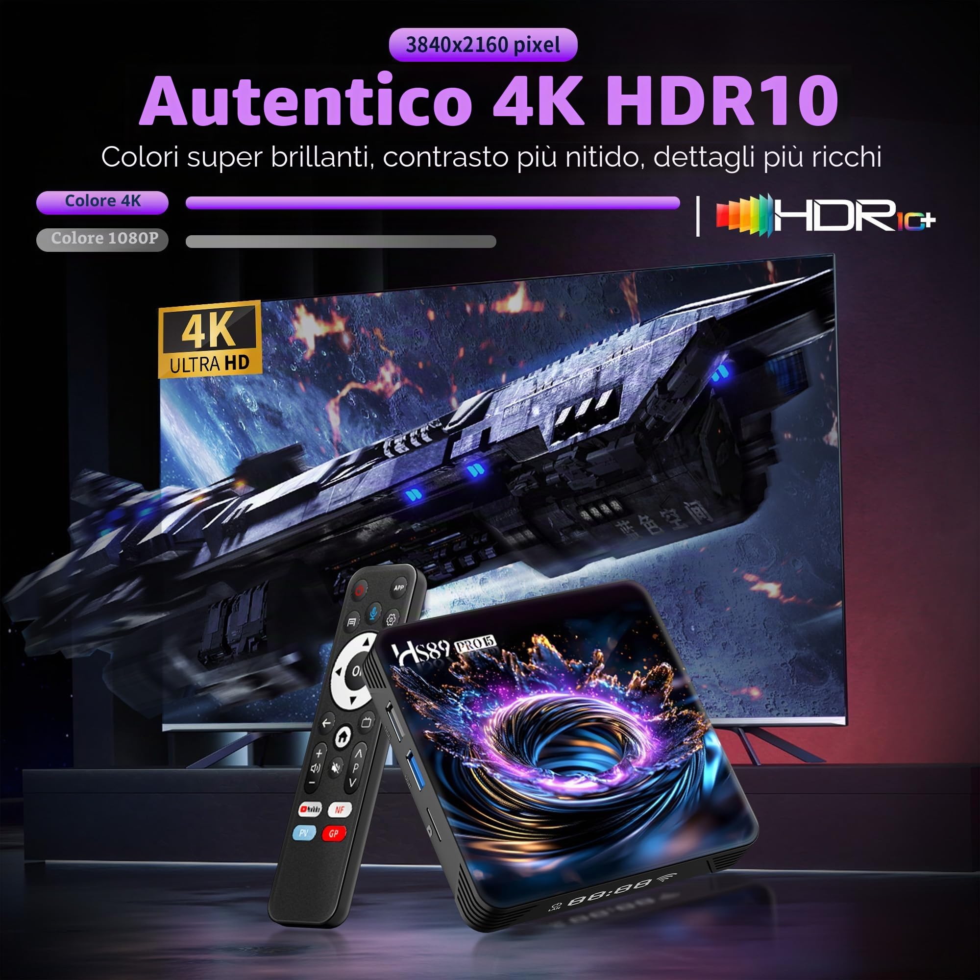 Android 14.0 Smart TV Box 2G RAM 16G ROM Mali-G310 GPU | RK3539 Quad-Core 64bit Cortex-A55 TV Box Support BT V5.4 10/100M Ethernet 4K HD 2.4G /5G Dual-Band Wifi Android Box