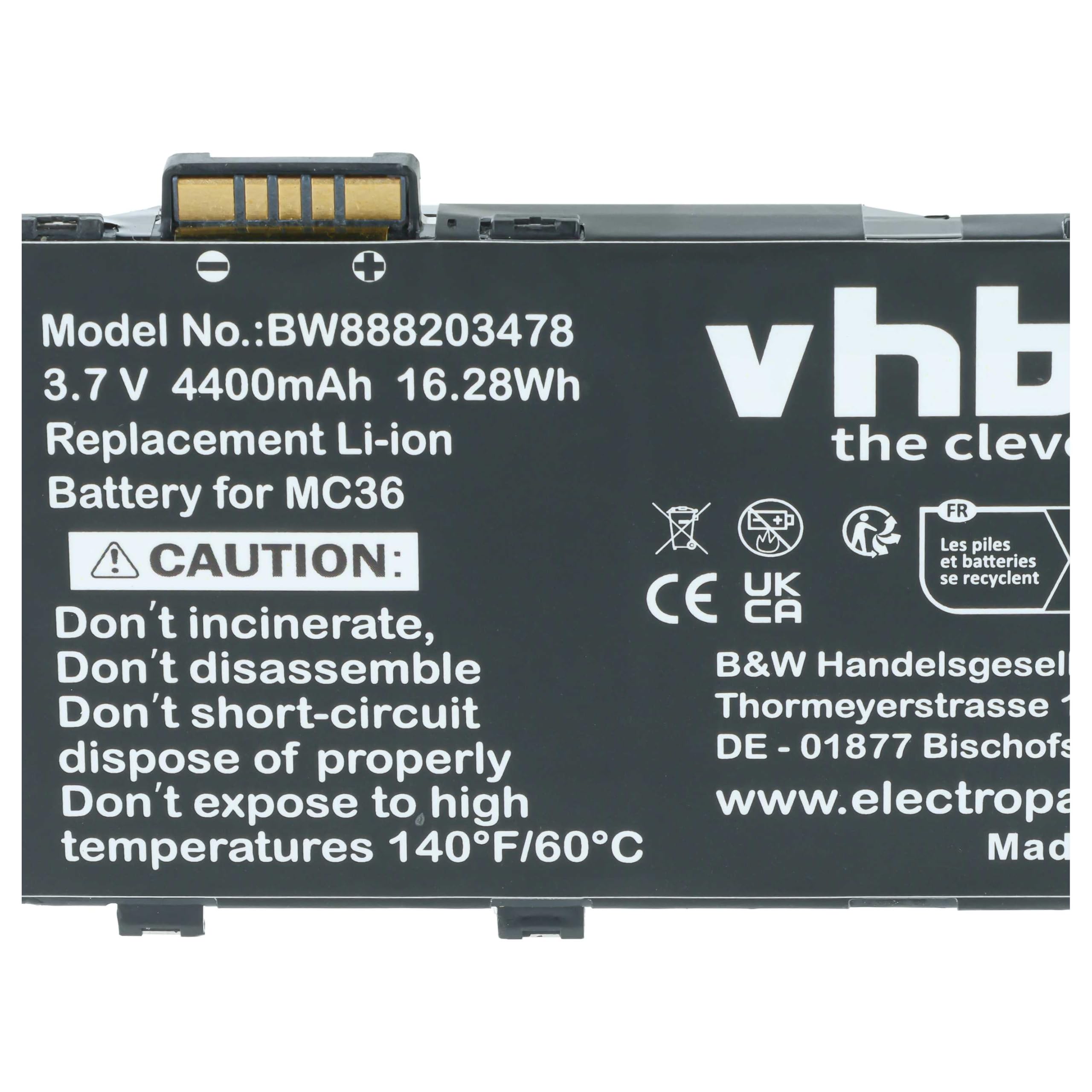vhbw Batterie Compatible avec Zebra RFD8500 Ordinateur Mobile PDA Scanner (4400mAh, 3,7V, Li-ION)