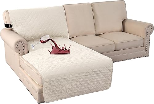 Turquoize Fundas para sofá 100% impermeables en forma de "L" para sofá Chaise Lounge, protector de sofá triple antideslizante, funda deslizable para