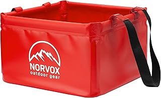 NORVOX Bassine pliable d'extérieur - 15 l ou 20 l - Bol pliable - Universel comme évier de camping, bac de lavage, bac à vaisselle ou seau pliable