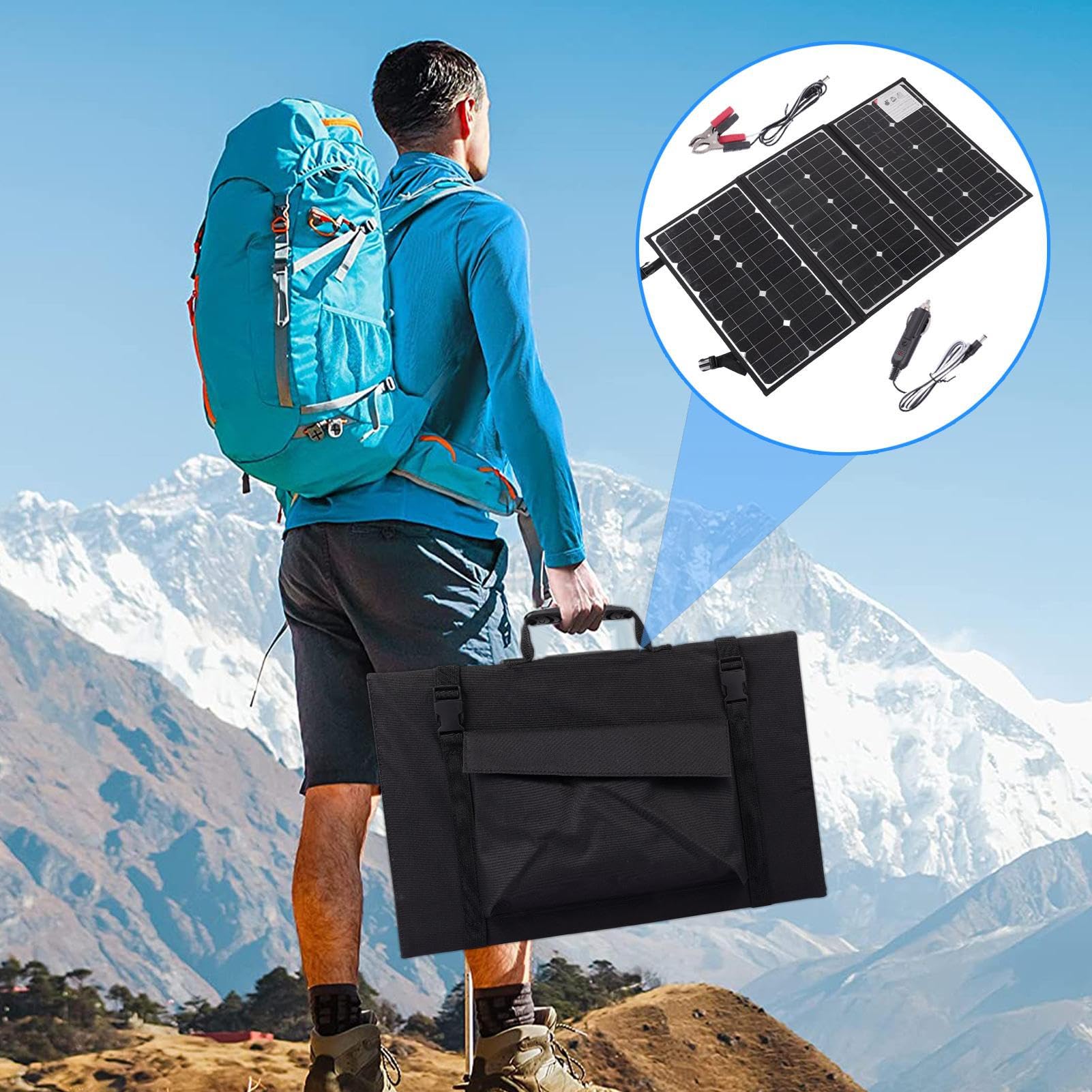 Alimentatore di riserva, generatore portatile da 600 Watt, tessuto Oxford | impermeabile, alimentatore compatto per zaino | Porte USB da 5 V con uscita 18 V, stazione di alimentazione per campeggio