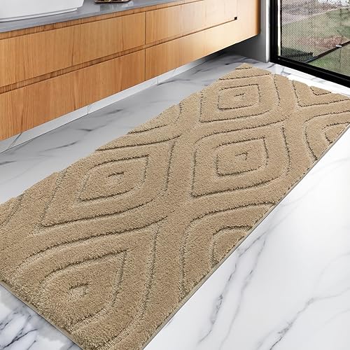 Miniatura 2 de DEXDE Alfombra de baño de 24 x 60 pulgadas, antideslizante, suave, lavable, alfombra de baño grande para baño, dormitorio, pasillo, cocina,