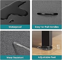 Vista 43 de OLIXIS Cómoda de 5 cajones para dormitorio, torre de almacenamiento de tela para sala de estar, entrada, marco de acero resistente, parte superior